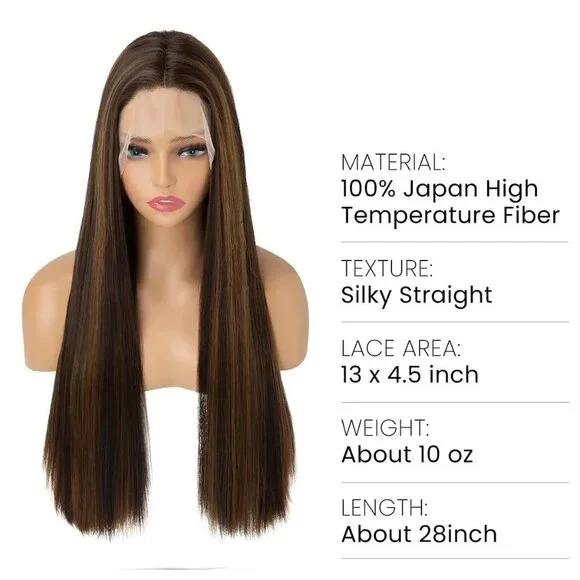 Golden Brown Highlight Lace Front Wig